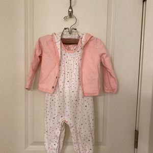 BUNDLE - 12 Months The Honest Co Pink Love Dot Set & BONUS Floral Pants